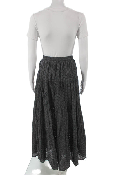 Melissa Odabash Womens Maxi Geometric Black Cotton Skirt Size L