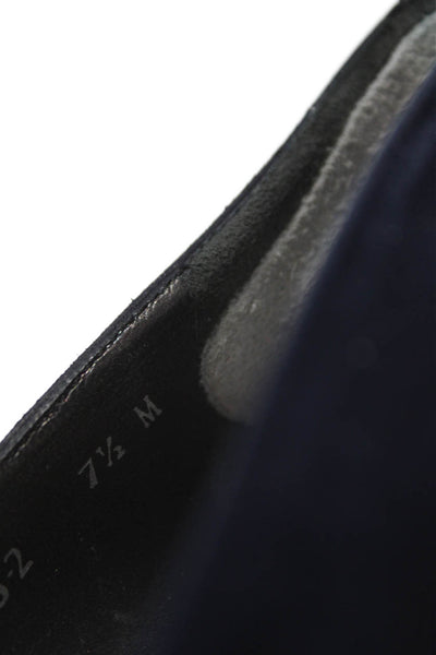 Stuart Weitzman Womens Slip On Wedge Heel Platform York Pumps Navy Suede 7.5