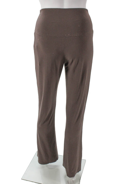 Norma Kamali Women Pants Brown Solid 95% Polyester 5% Spandex Size S