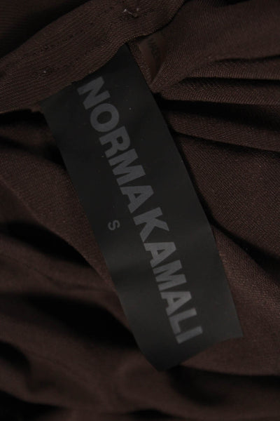 Norma Kamali Women Pants Brown Solid 95% Polyester 5% Spandex Size S