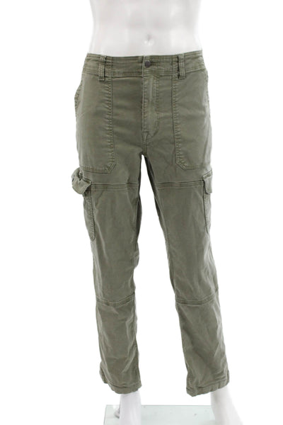 Joes Mens Cargo Pants Green 98% Lyocell 2% Elastane Button Size 36