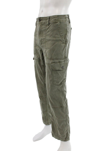 Joes Mens Cargo Pants Green 98% Lyocell 2% Elastane Button Size 36