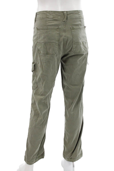 Joes Mens Cargo Pants Green 98% Lyocell 2% Elastane Button Size 36
