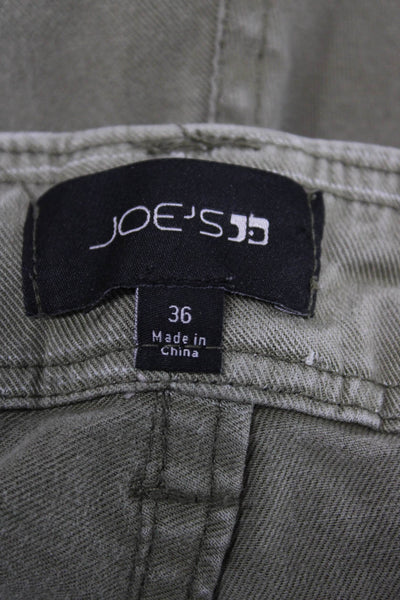 Joes Mens Cargo Pants Green 98% Lyocell 2% Elastane Button Size 36