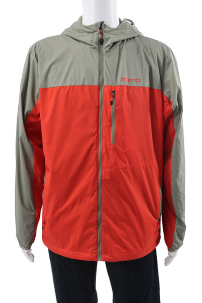Marmot Mens Windbreaker Red Outdoor Zip Size L