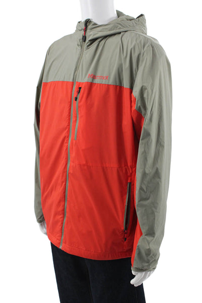 Marmot Mens Windbreaker Red Outdoor Zip Size L