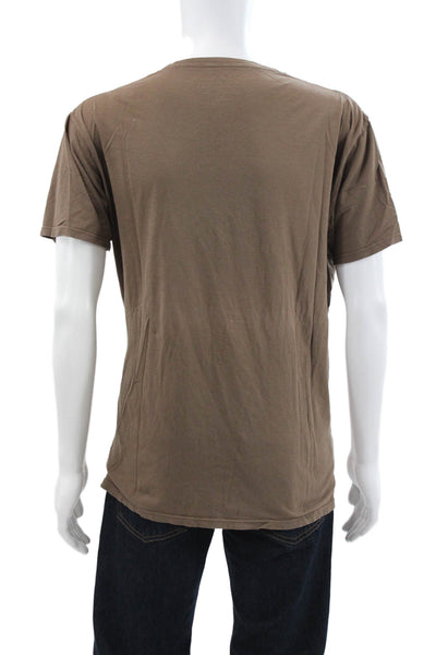 Project E Vintage Mens Brown Retro Graphic Cotton Crew Neck T-Shirt Size XL