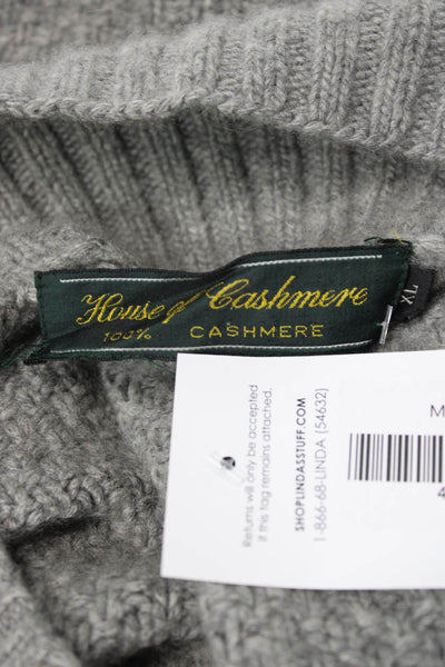 House Of Cashmere Unisex Adults Pullover Sweater Gray Cashmere Size XL