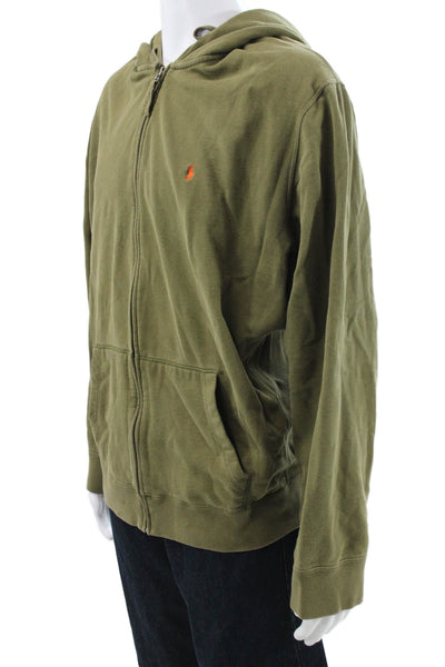 Polo Ralph Lauren Mens Full Zip Green Hoodie 85% Cotton Size 2XL