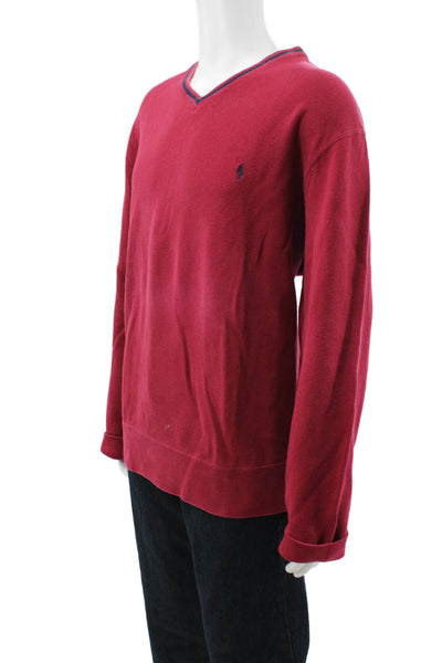 Polo Ralph Lauren Mens Red Cotton V-Neck Pullover Sweatshirt Size 2XL