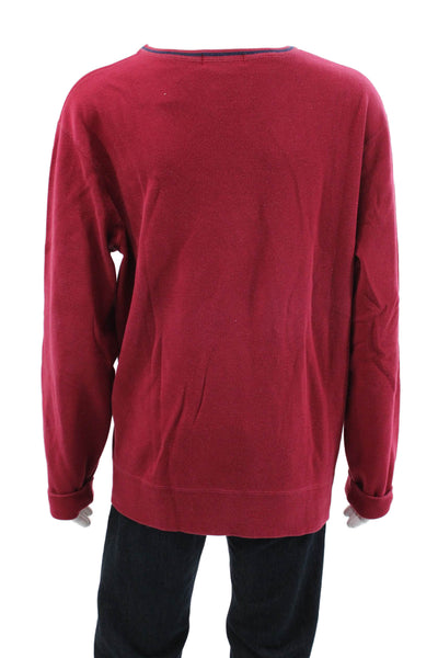 Polo Ralph Lauren Mens Red Cotton V-Neck Pullover Sweatshirt Size 2XL