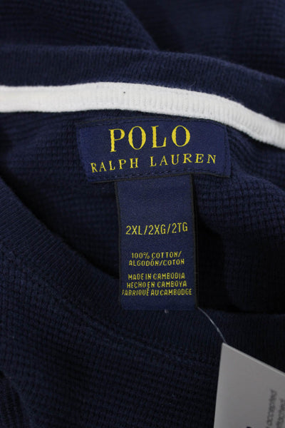 Polo Ralph Lauren Mens Basic Striped Blue Cotton Long Sleeve T-Shirt Size 2XL