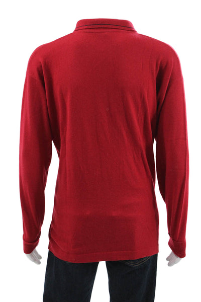 Loro Piana Mens Collared Cashmere Pullover Red Size 56