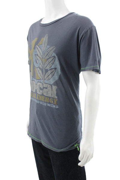Project E Vintage Mens Basic Graphic T-Shirt Gray 100% Cotton Crew Neck Size XL