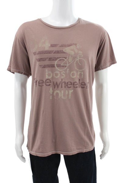 Project E Vintage Mens Pink Bicycle Graphic Basic Cotton Tee Size XL