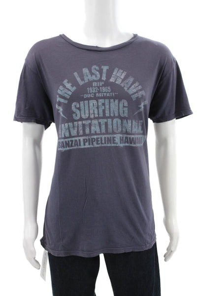 Project E Vintage Mens Basic Gray 100% Cotton Surfing Graphic T-Shirt Size XL