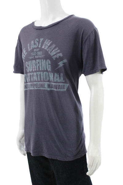 Project E Vintage Mens Basic Gray 100% Cotton Surfing Graphic T-Shirt Size XL