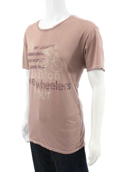 Project E Vintage Mens Brown Graphic Cycling Cotton T-Shirt Size XL