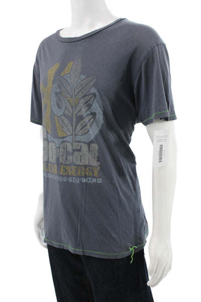 Project E Vintage Mens Basic Graphic Cotton T-Shirt Gray Size XL