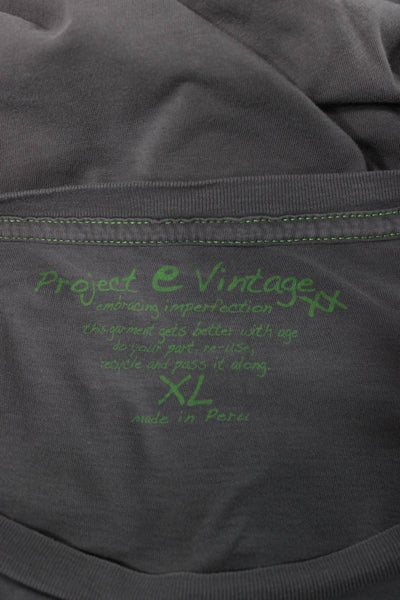 Project E Vintage Mens Graphic Tee Gray 100% Cotton San Francisco Size XL