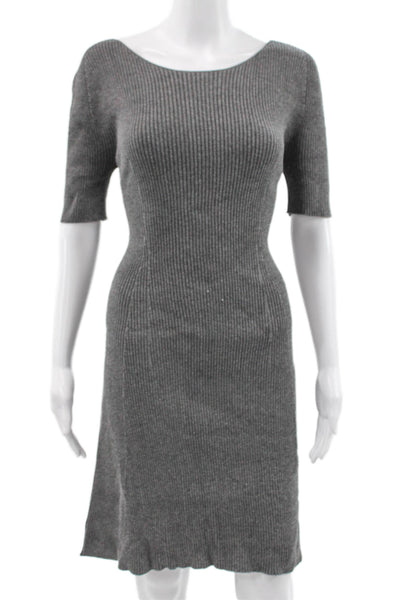 Ministry Of Style Womens Sweater Dress Gray Viscose Boat Neck Short Size M