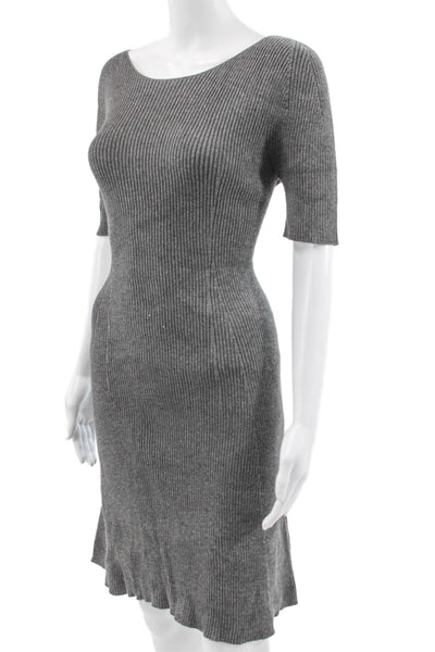 Ministry Of Style Womens Sweater Dress Gray Viscose Boat Neck Short Size M