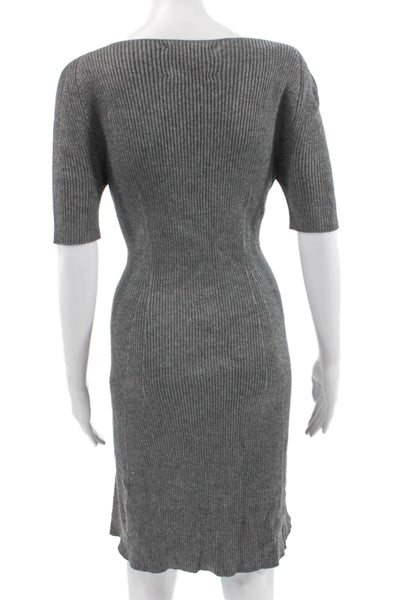 Ministry Of Style Womens Sweater Dress Gray Viscose Boat Neck Short Size M