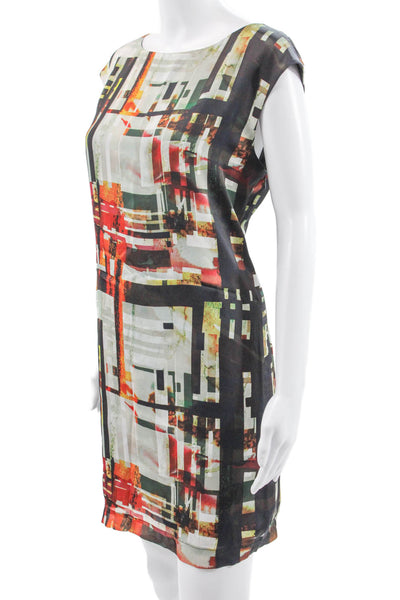 Ted Baker London Women Multicolor Shift Dress Boat Neck Short Sleeve Size 4