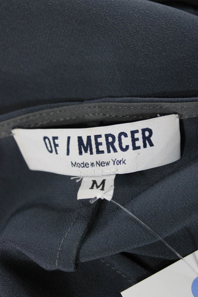 Of Mercer Women Basic Blouse Gray Boat Neck Short Sleeve Polyester Blend Size M