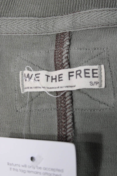 We The Free Women Green V-Neck Pullover Sweatshirt 100% Cotton Size S