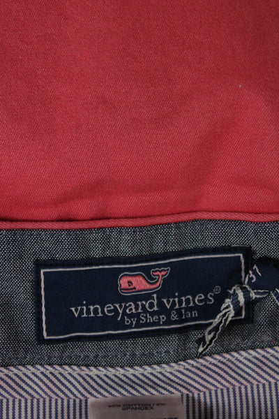 Vineyard Vines Mens Red Chino Shorts 98% Cotton Stretch Size 31