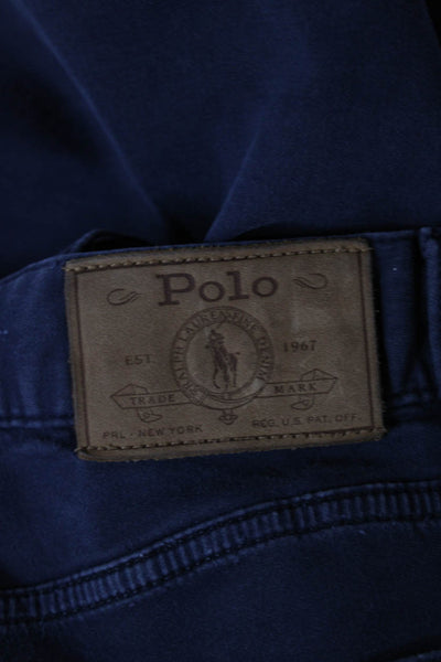 Polo Ralph Lauren Mens Skinny Jeans Blue Button Cotton Size 32
