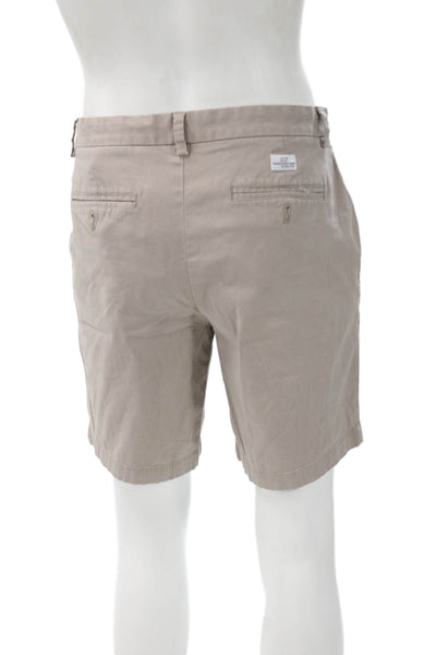 Vineyard Vines Men Chino Shorts Beige Button 98% Cotton Size 31