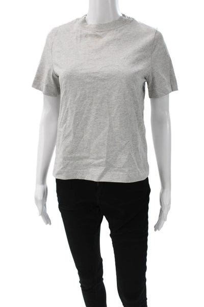 COS Women T-Shirt Gray Cotton Crew Neck Short Sleeve Basic Size S