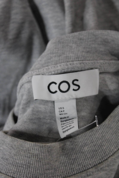 COS Women T-Shirt Gray Cotton Crew Neck Short Sleeve Basic Size S