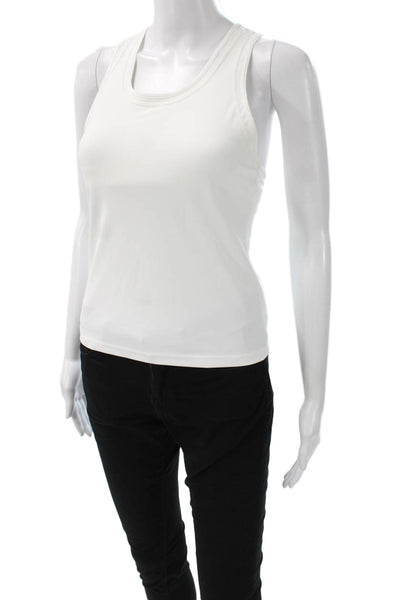 Tory Burch Womens Racerback Tank White Polyester Blend Size S