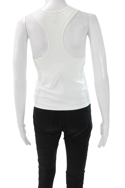 Tory Burch Womens Racerback Tank White Polyester Blend Size S