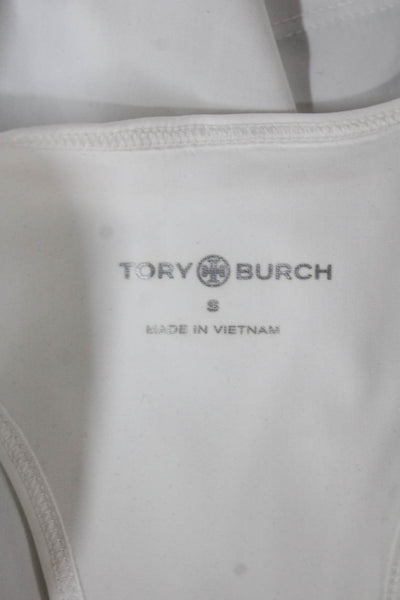Tory Burch Womens Racerback Tank White Polyester Blend Size S