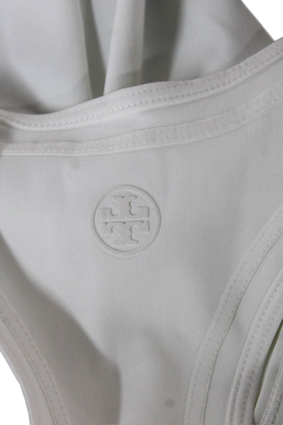 Tory Burch Womens Racerback Tank White Polyester Blend Size S