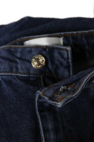 Frame Womens Blue Straight Mid Rise Jeans Cotton Button Inseam 32 Size 27