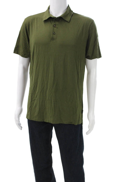 Armani Collezioni Mens T-Shirt Short Sleeve Green Cotton Size 2XL