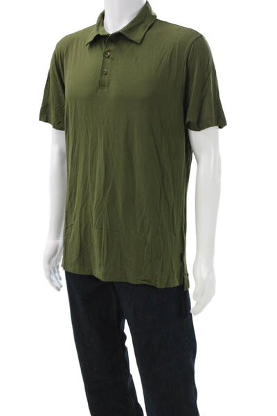 Armani Collezioni Mens T-Shirt Short Sleeve Green Cotton Size 2XL