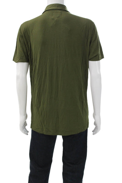 Armani Collezioni Mens T-Shirt Short Sleeve Green Cotton Size 2XL