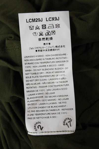 Armani Collezioni Mens T-Shirt Short Sleeve Green Cotton Size 2XL
