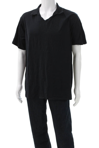 Armani Collezioni Mens Black V-Neck T-Shirt Short Sleeve Size 2XL