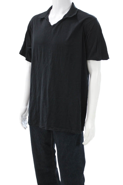 Armani Collezioni Mens Black V-Neck T-Shirt Short Sleeve Size 2XL