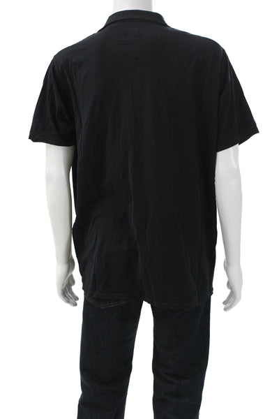 Armani Collezioni Mens Black V-Neck T-Shirt Short Sleeve Size 2XL