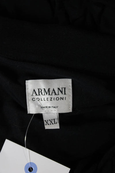 Armani Collezioni Mens Black V-Neck T-Shirt Short Sleeve Size 2XL