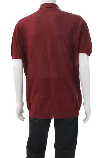 Versace Classic V2 Mens Collared Red Short Sleeve T-Shirt Polyester Size 2XL