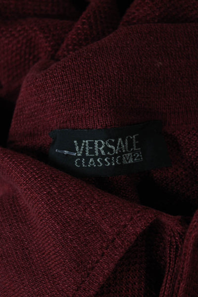 Versace Classic V2 Mens Collared Red Short Sleeve T-Shirt Polyester Size 2XL